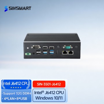 SINSMART Lake J6412 quad-core win10/11 32GB Embedded mini PC industrial computer